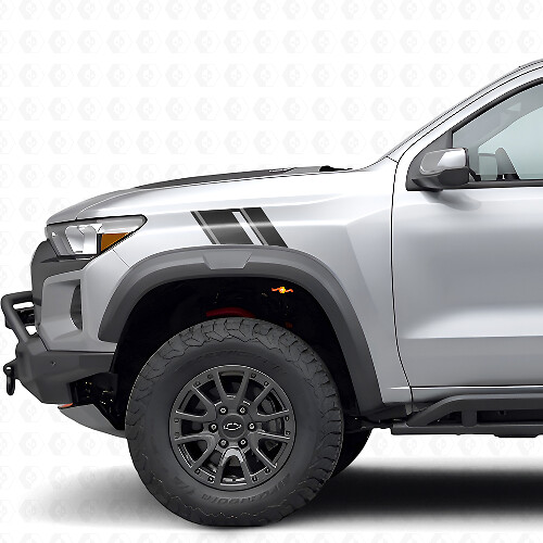 Double Front Fender Stripes Vinyl Decal Kit for Chevrolet Colorado ZR2 _1