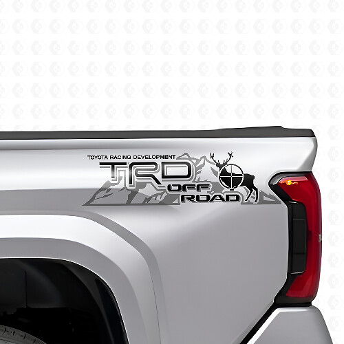 TRD-Style Off Road Mountain Deer Rear Side Vinyl Decals Kit for Toyota Tacoma Tundra