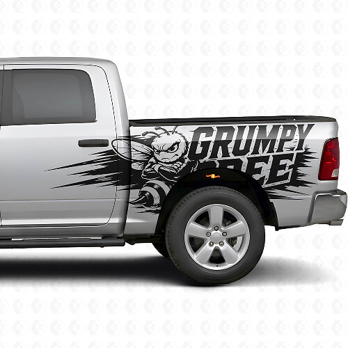 Grumpy Bee Splash Style Side Vinyl Decal Kit for Dodge Ram Truck_1
