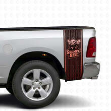 Grumpy Bee Honeycomb Style Bedside Vinyl Decal Kit for Dodge Ram Truck_2