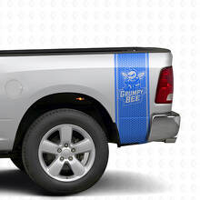 Grumpy Bee Honeycomb Style Bedside Stripes Vinyl Decal Kit for Dodge Ram Truck_4