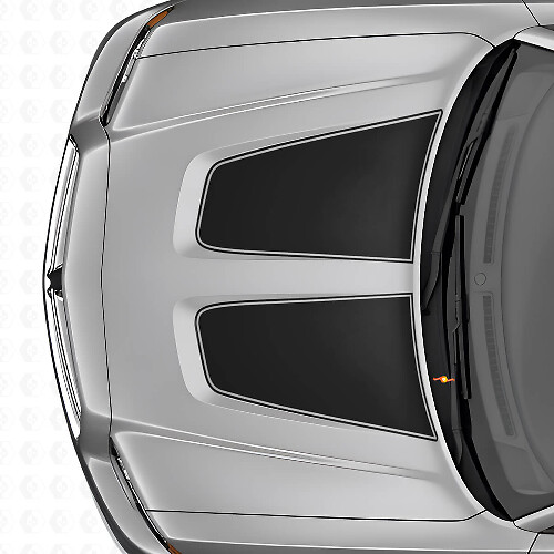 Dual Wide Outline Hood Stripes Vinyl Decal Set for Dodge Charger_1