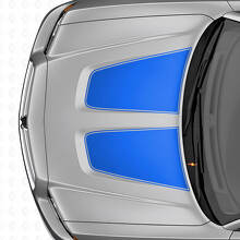 Dual Wide Outline Hood Stripes Vinyl Decal Set for Dodge Charger_2