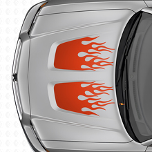 Flame Style Dual Hood Stripes Vinyl Decal Set for Dodge Charger_4