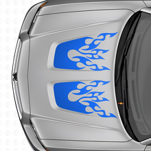 Flame Style Dual Hood Stripes Vinyl Decal Kit for Dodge Charger_2