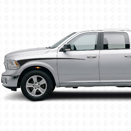 Accent Stripes Front Fender & Door Vinyl Decal Kit for Dodge Ram 2009+