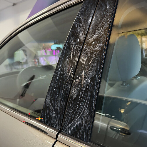 Predator Face Door Pillar Vinyl Decal Set