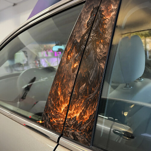 Black Stallion Door Pillar Vinyl Decal Set