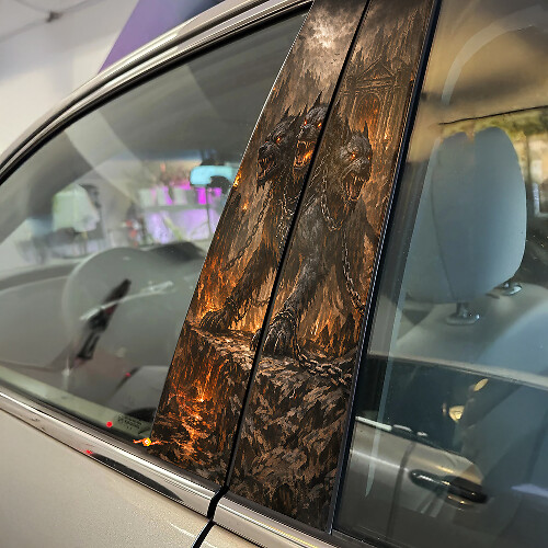 Cerberus Guardian Door Pillar Vinyl Decal Set
