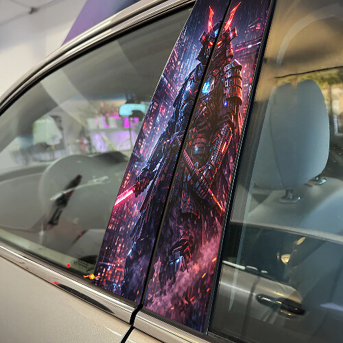 Cyber Samurai Door Pillar Vinyl Decal Set