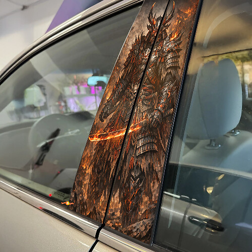 Demonic Samurai Door Pillar Vinyl Decal Set