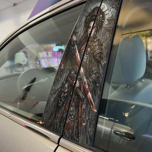 Geisha Warrior Door Pillar Vinyl Decal Set