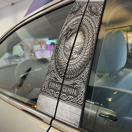 Jormungandr Serpent Door Pillar Vinyl Decal Set