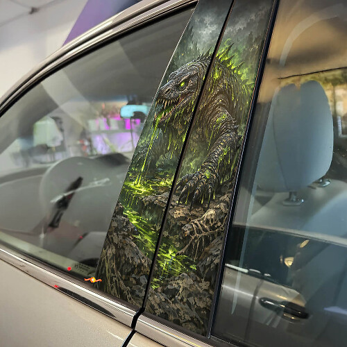 Komodo Dragon Door Pillar Vinyl Decal Set