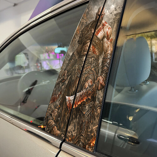 Kratos War God Door Pillar Vinyl Decal Set