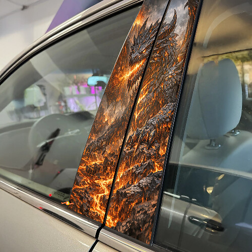 Vulcanic Dragon Door Pillar Vinyl Decal Set