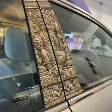 Mayan Sun God Door Pillar Vinyl Decal Set _2