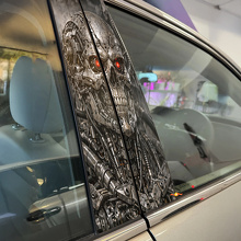 Mechanical Skull Door Pillar Vinyl Decal Set_2