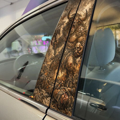 Rage Minotaur Door Pillar Vinyl Decal Set