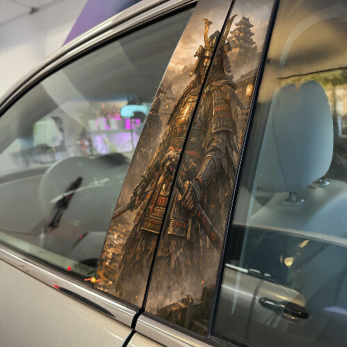 Samurai Warrior Door Pillar Vinyl Decal Set