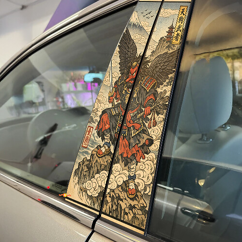 Tengu Warrior Door Pillar Vinyl Decal Set