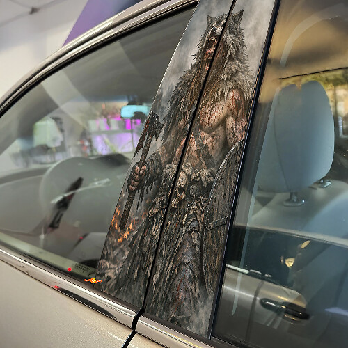 Viking Berserker Door Pillar Vinyl Decal Set_1