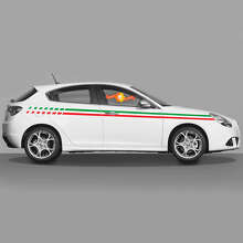 Italian Flag Style Side Stripes Vinyl Decal Kit for Alfa Romeo Giulietta _2