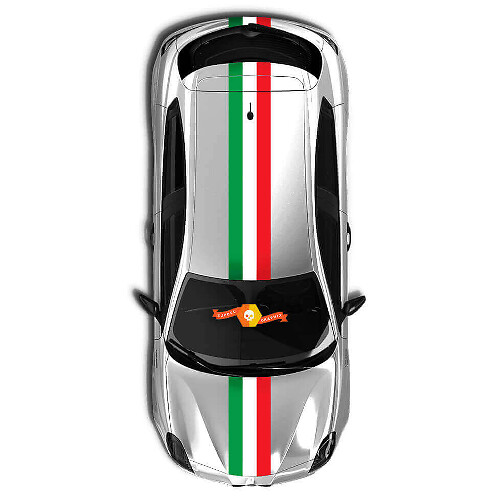 Italian Flag Over the Car Stripes Vinyl Decal Kit for Alfa Romeo
