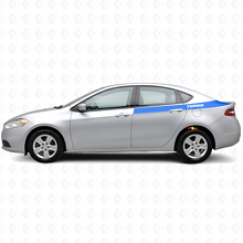 Turbo Style Rear Side Stripes Vinyl Decal Kit for Dodge Dart 2013+_2