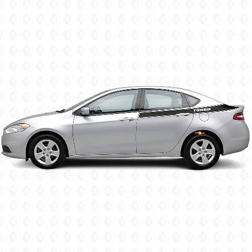 Turbo Style Rear Side Outline Stripes Vinyl Decal Kit for Dodge Dart 2013+