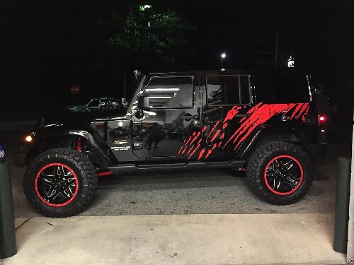 Mud Splash Side Graphics Vinyl Decal Kit for Jeep Wrangler Unlimited 2007-18