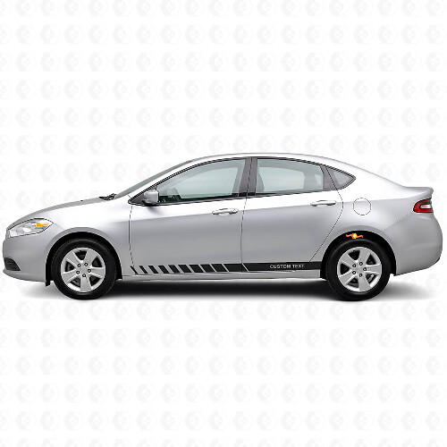 Strobe Style Rocker Panel Custom Stripes Vinyl Decal Kit for Dodge Dart 2013+