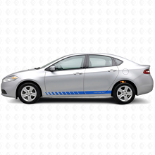Strobe Style Rocker Panel Custom Stripes Vinyl Decal Kit for Dodge Dart 2013+_2