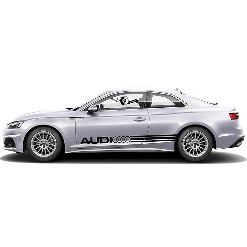 Branded Side Stripes Vinyl Decal Kit for for Audi A5_1