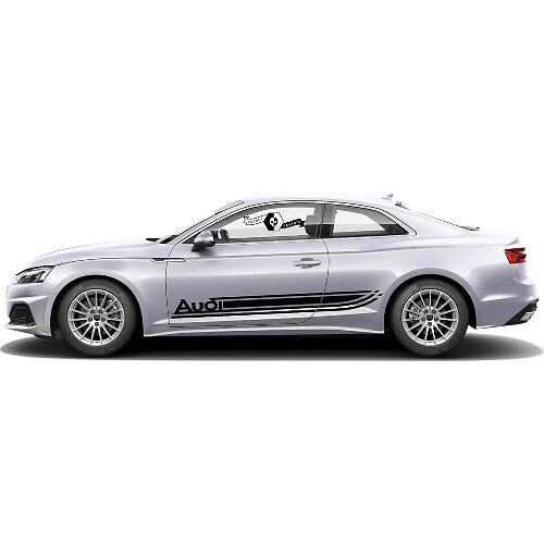 Branded Side Stripes Vinyl Decal Set for for Audi A5