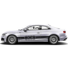 Branded Outline Side Stripes Vinyl Decal Set for for Audi A5_4