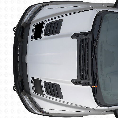 Outline Custom Text Hood Stripes Vinyl Decal Set for Dodge Ram Sport 2019+