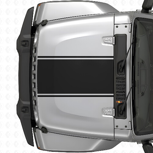 Central Outline Hood Stripe Vinyl Decal for Jeep Wrangler 2007+_1