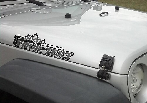 Pair 2x JEEP wrangler edition YOUR TEXT MOUNTAINS LOGO vinyl decals stickers