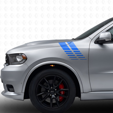 Dual Strobe Front Fender Stripes Vinyl Decal Kit for Dodge Durango 2011+_2