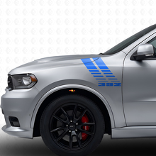 392 Strobe Stripes Front Fender Vinyl Decal Kit for Dodge Durango 2011+_2