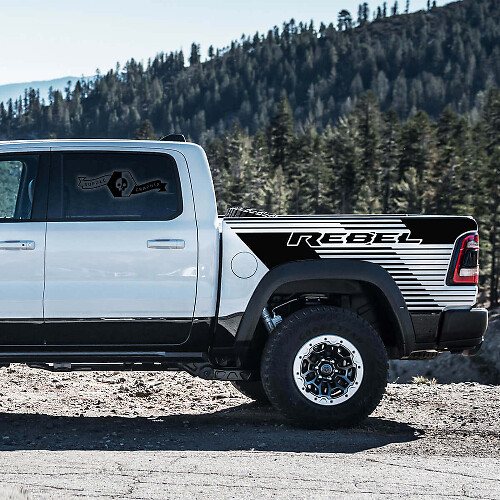 Strobe Style Bedside Vinyl Decal Kit for Dodge Ram Rebel TRX 2021+