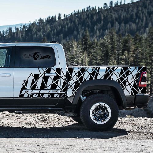 Chaotic Style Side Stripes Vinyl Decal Set for Dodge Ram Rebel 2021+