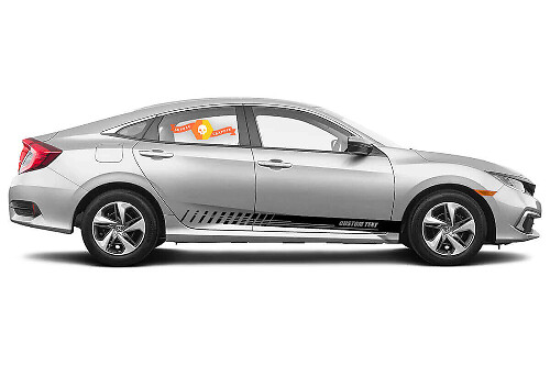 Custom Racing Side Stripes Vinyl Decal Kit for Honda Civic