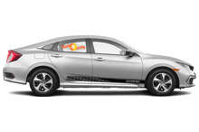 Custom Racing Side Stripes Vinyl Decal Kit for Honda Civic_2