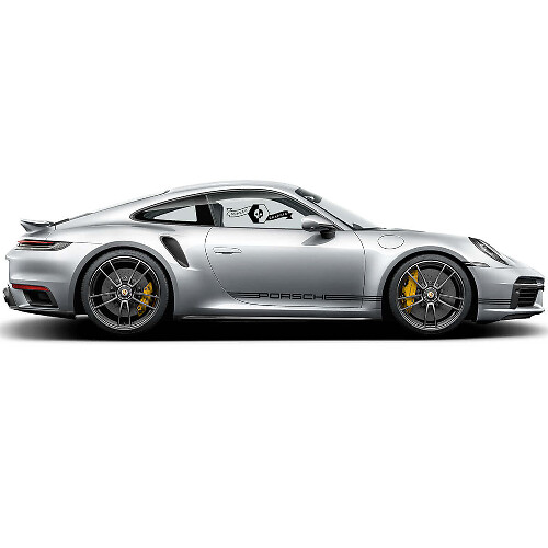 Porsche Lettering Side Stripes Vinyl Decal Kit for Porsche 911 Turbo S_1