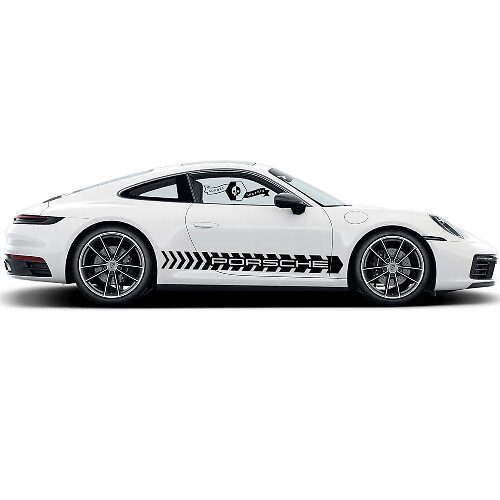 Porsche Lettering Side Stripes Vinyl Decal Kit for Porsche Carrera 911 _1