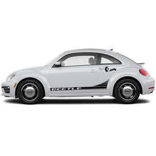 Brand Lettering Side Racing Stripes Vinyl Decal Set for Volkswagen Beetle _5