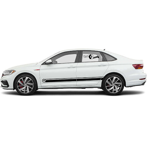 Branded Side Accent Stripes Vinyl Decal Set for Volkswagen Jetta