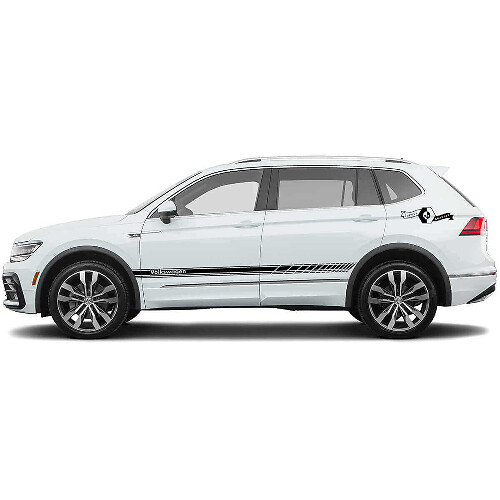 Racing Style Side Stripes Vinyl Decal Set for Volkswagen Tiguan
